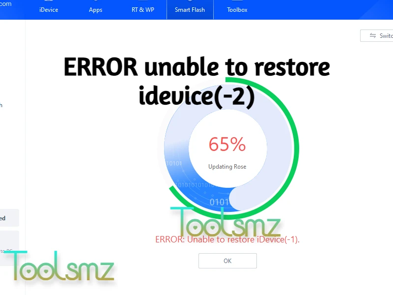 ERROR unable to restore idevice(-1)